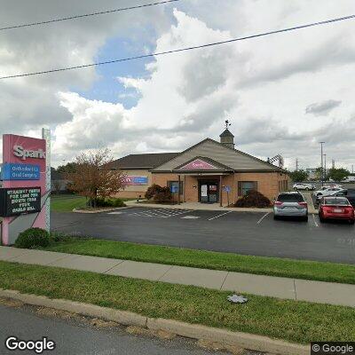 Thumbnail image of the front of a dentist office practice with the name Spark Orthodontics which is located in Temple, PA