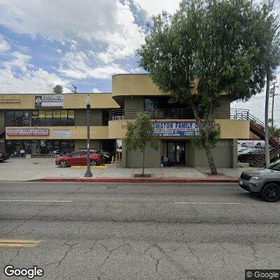 Thumbnail image of the front of a dentist office practice with the name Huntington Family Dental which is located in Huntington Park, CA