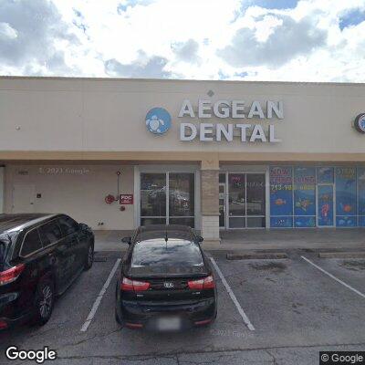 Thumbnail image of the front of a dentist office practice with the name Aegean Dental which is located in Houston, TX